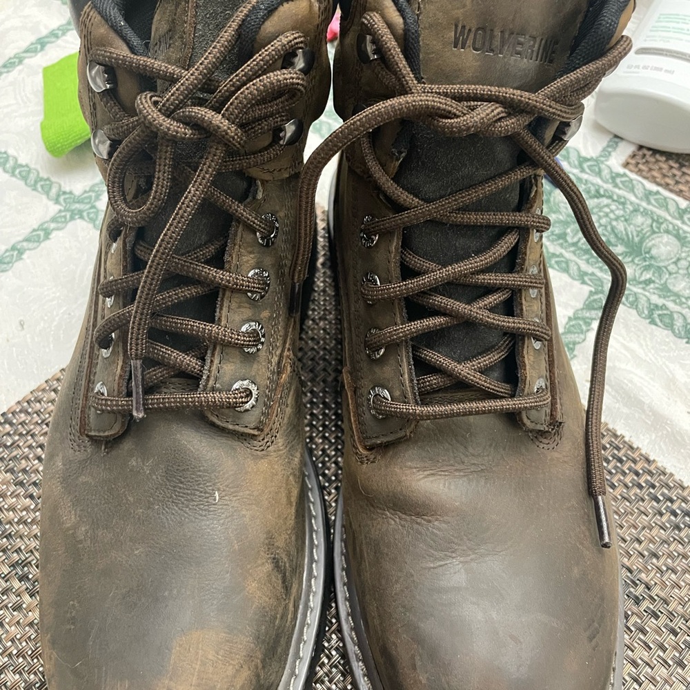 Wolverine Brown Leather Lace-Up Work Boots